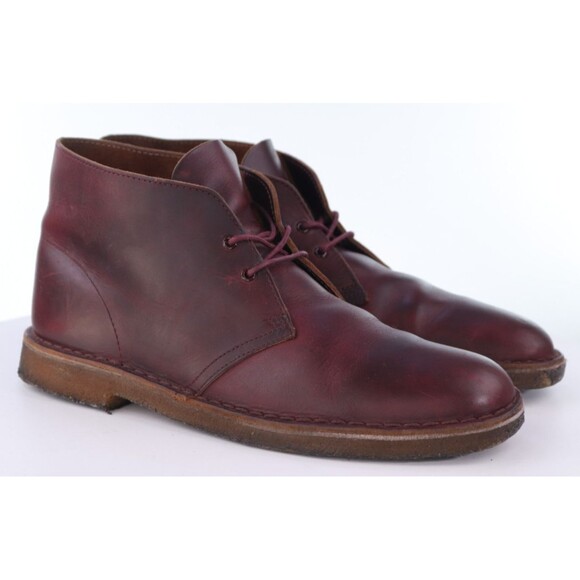 Clarks Original Men\'s Desert Boots Size 11.5 M Leather Crepe Soles Burgundy main image 8